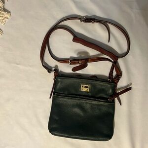 Dooney Bourke Pebbled Green Crossbody Purse Bag Leather